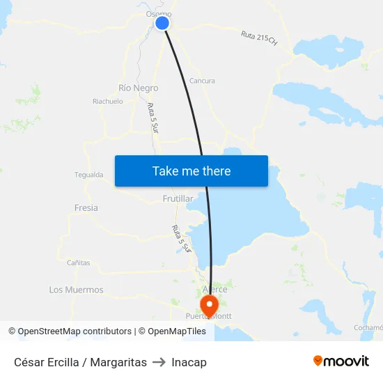César Ercilla / Margaritas to Inacap map