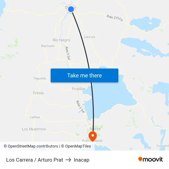 Los Carrera / Arturo Prat to Inacap map