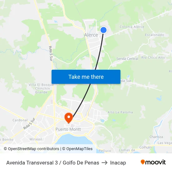 Avenida Transversal 3 / Golfo De Penas to Inacap map