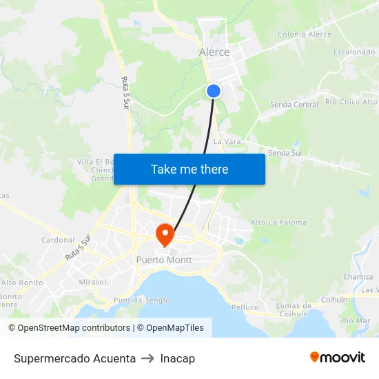 Supermercado Acuenta to Inacap map