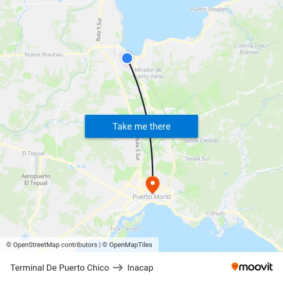 Terminal De Puerto Chico to Inacap map