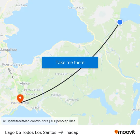 Lago De Todos Los Santos to Inacap map