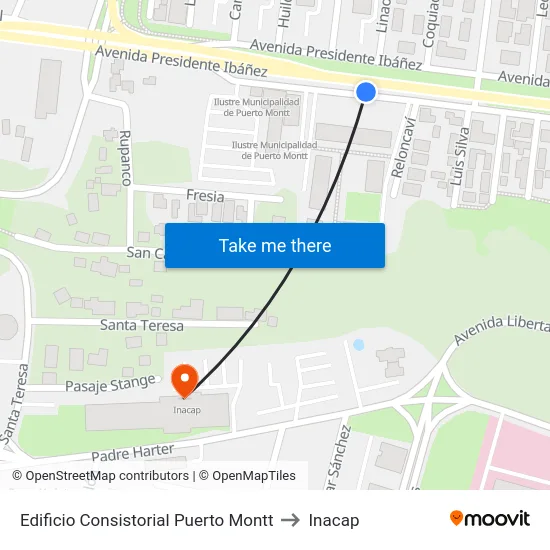 Edificio Consistorial Puerto Montt to Inacap map