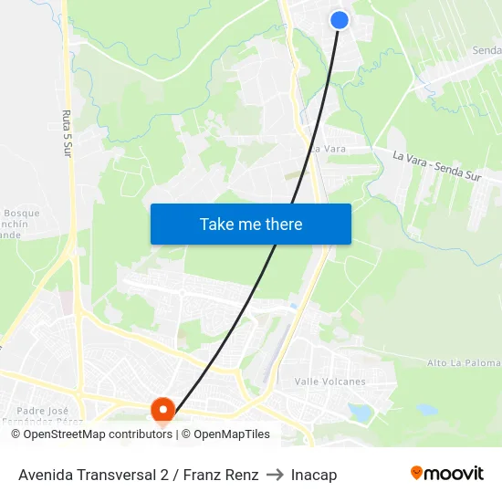 Avenida Transversal 2 / Franz Renz to Inacap map