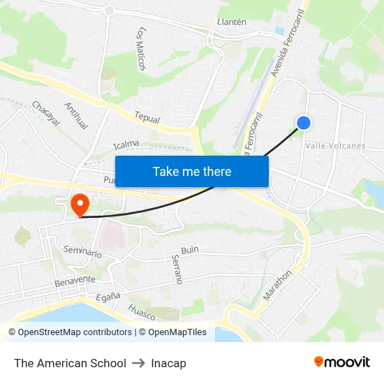 The American School to Inacap map