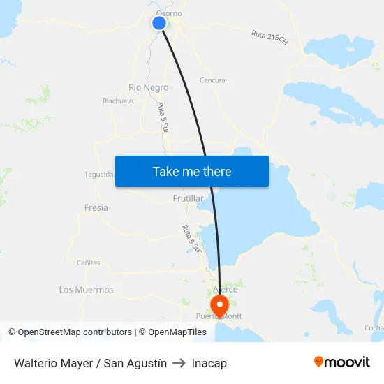 Walterio Mayer / San Agustín to Inacap map