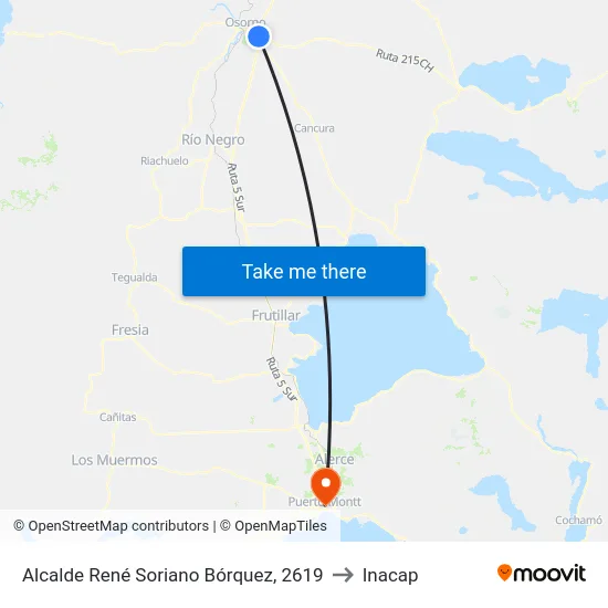 Alcalde René Soriano Bórquez, 2619 to Inacap map