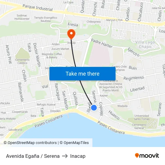 Avenida Egaña / Serena to Inacap map