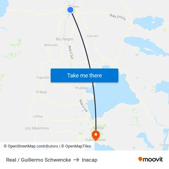 Real / Guillermo Schwencke to Inacap map