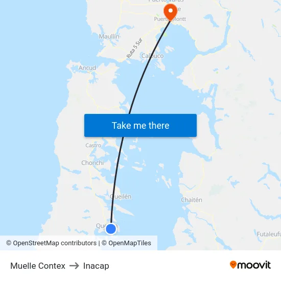 Muelle Contex to Inacap map