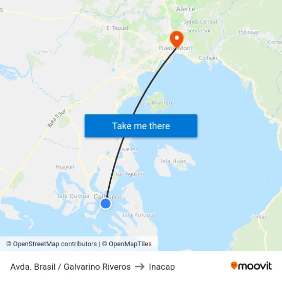 Avda. Brasil / Galvarino Riveros to Inacap map