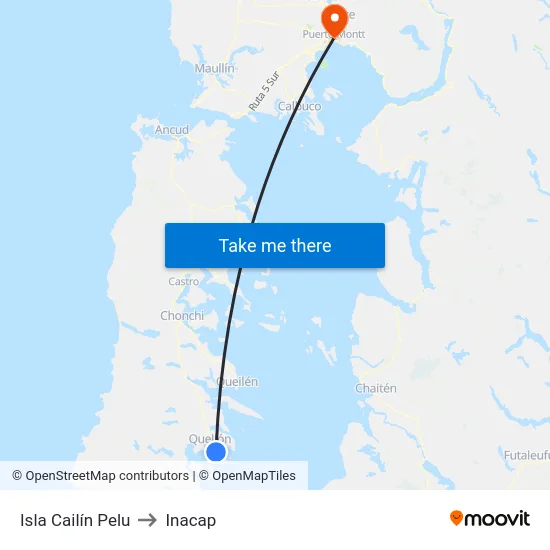 Isla Cailín Pelu to Inacap map
