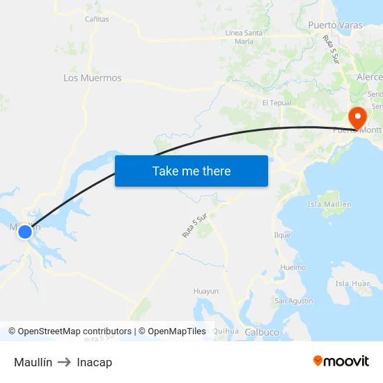 Maullín to Inacap map