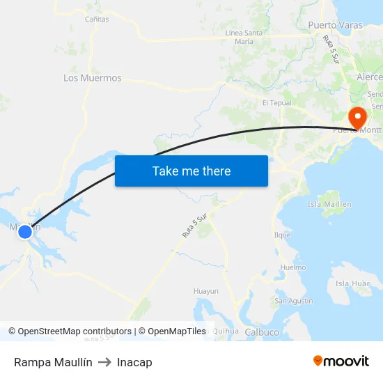 Rampa Maullín to Inacap map