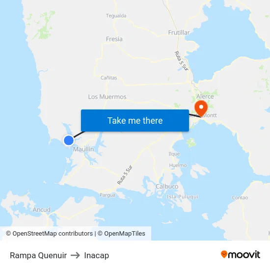 Rampa Quenuir to Inacap map