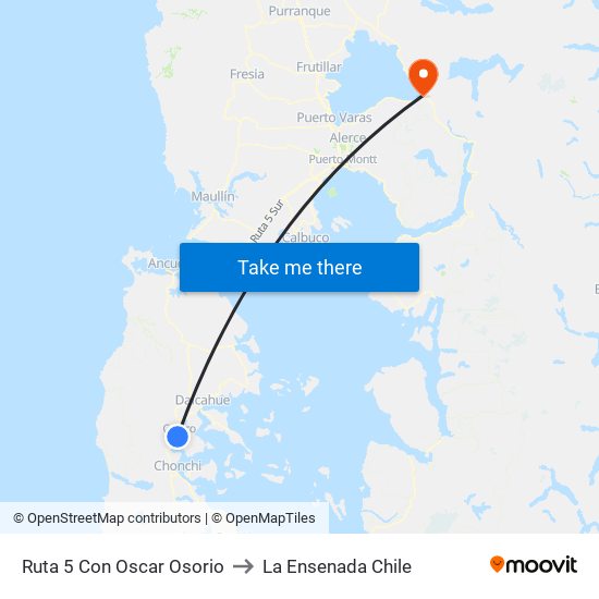 Ruta 5 Con Oscar Osorio to La Ensenada Chile map