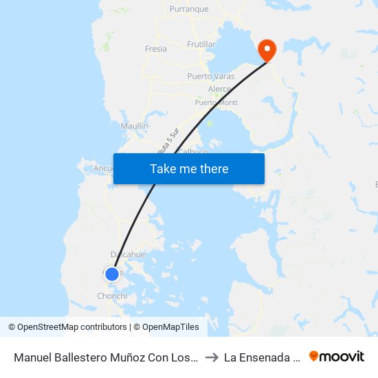 Manuel Ballestero Muñoz Con Los Aromos to La Ensenada Chile map