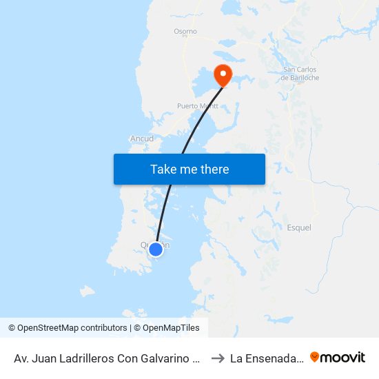 Av. Juan Ladrilleros Con Galvarino Riveros (Sur) to La Ensenada Chile map