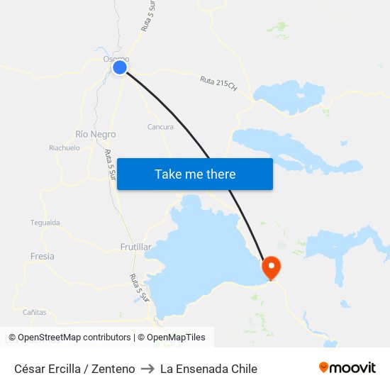 César Ercilla / Zenteno to La Ensenada Chile map