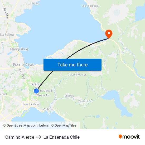 Camino Alerce to La Ensenada Chile map