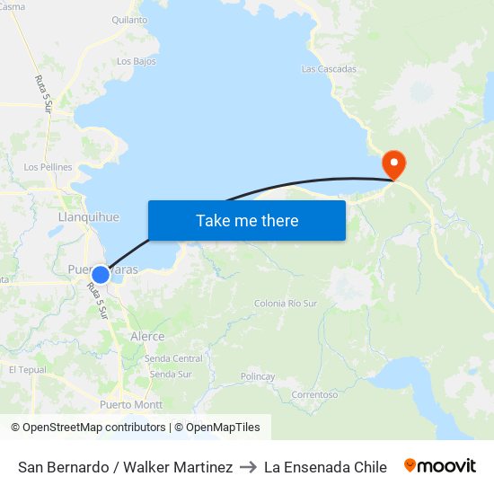 San Bernardo / Walker Martinez to La Ensenada Chile map