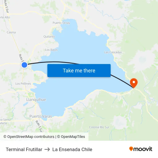 Terminal Frutillar to La Ensenada Chile map