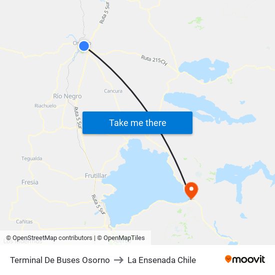 Terminal De Buses Osorno to La Ensenada Chile map