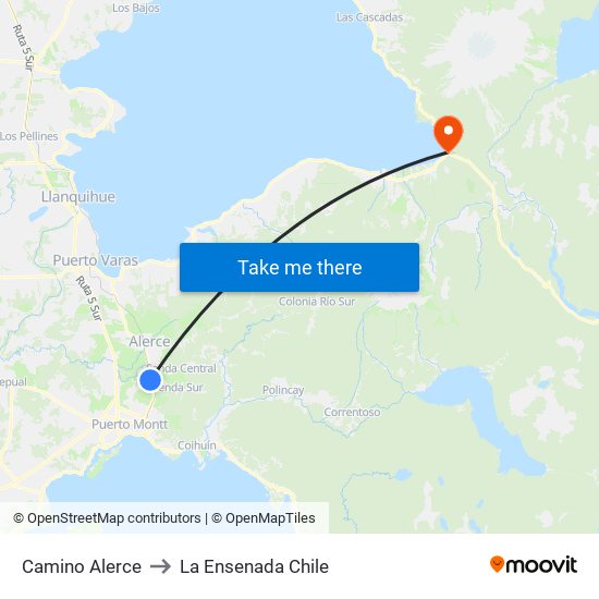 Camino Alerce to La Ensenada Chile map