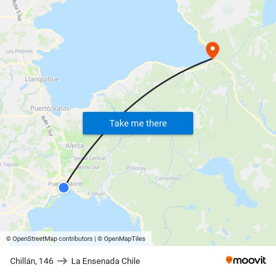 Chillán, 146 to La Ensenada Chile map