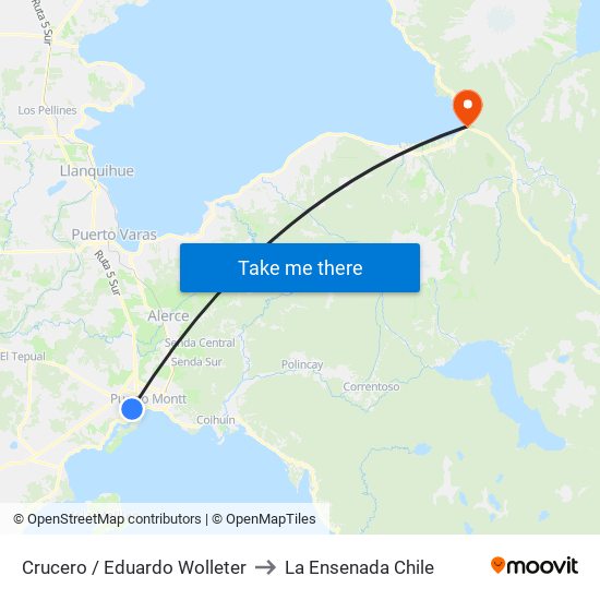 Crucero / Eduardo Wolleter to La Ensenada Chile map
