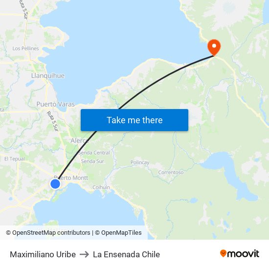 Maximiliano Uribe to La Ensenada Chile map