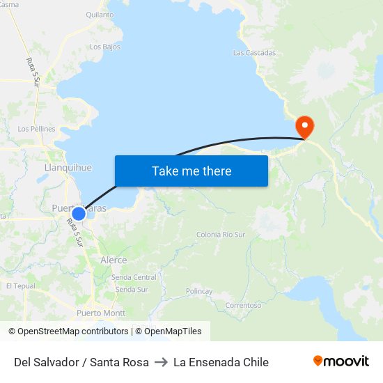 Del Salvador / Santa Rosa to La Ensenada Chile map