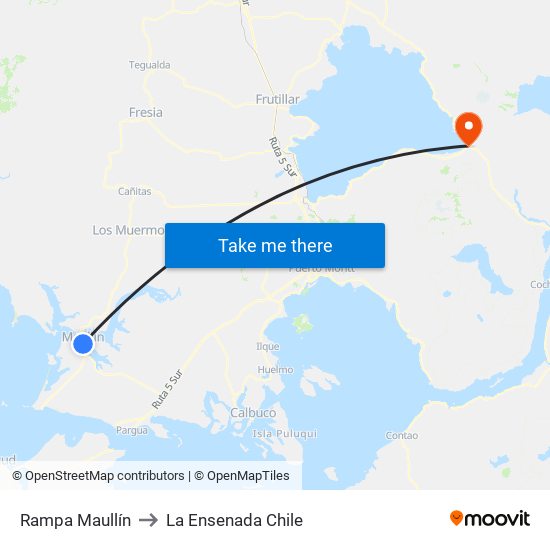 Rampa Maullín to La Ensenada Chile map