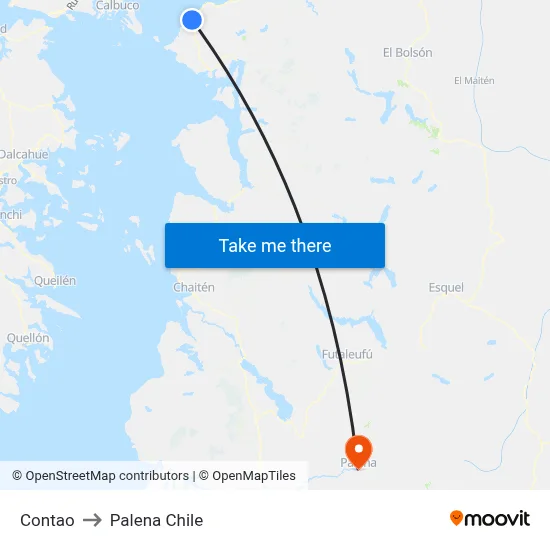 Contao to Palena Chile map