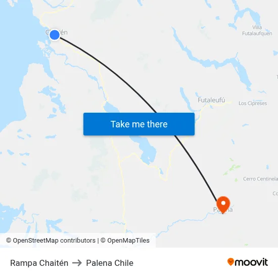Rampa Chaitén to Palena Chile map