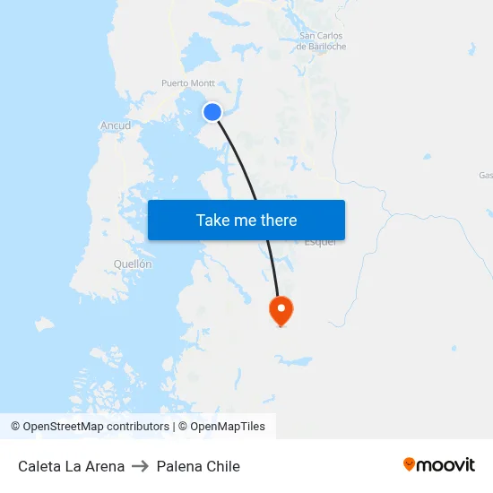 Caleta La Arena to Palena Chile map