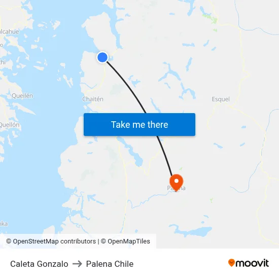 Caleta Gonzalo to Palena Chile map