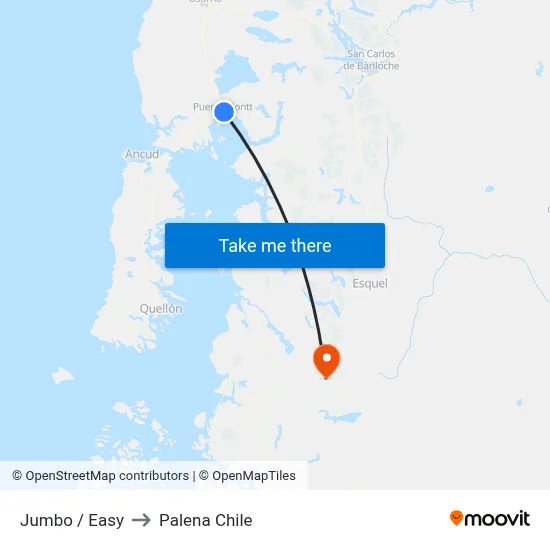 Jumbo / Easy to Palena Chile map