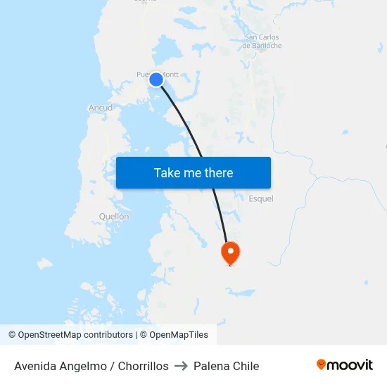 Avenida Angelmo / Chorrillos to Palena Chile map