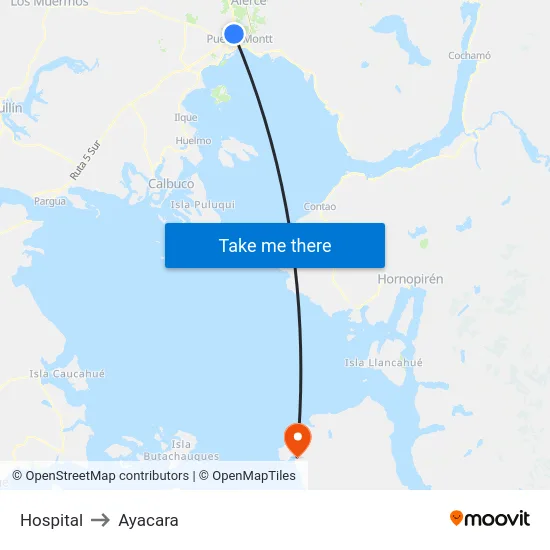 Hospital to Ayacara map