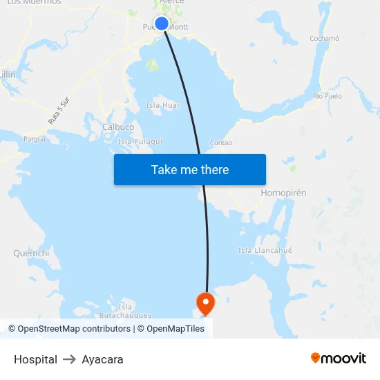 Hospital to Ayacara map
