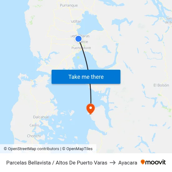 Parcelas Bellavista / Altos De Puerto Varas to Ayacara map