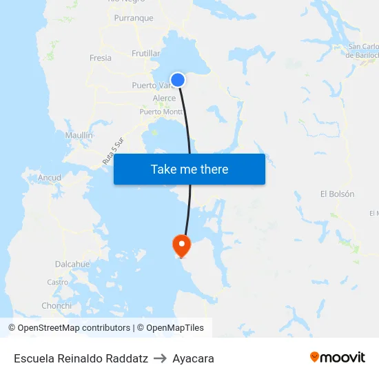 Escuela Reinaldo Raddatz to Ayacara map