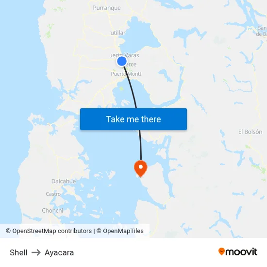 Shell to Ayacara map