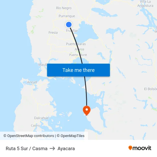 Ruta 5 Sur / Casma to Ayacara map