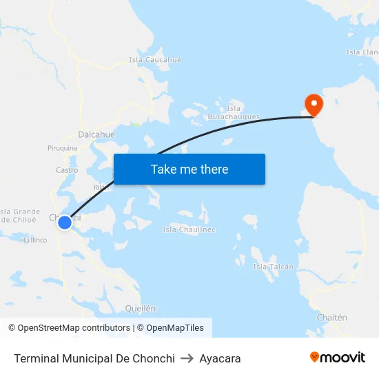 Terminal Municipal De Chonchi to Ayacara map