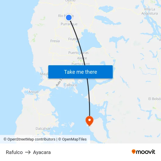 Rafulco to Ayacara map