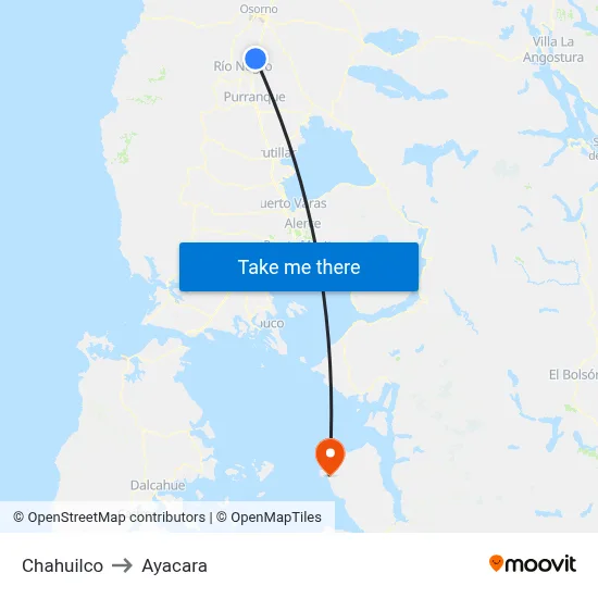 Chahuilco to Ayacara map