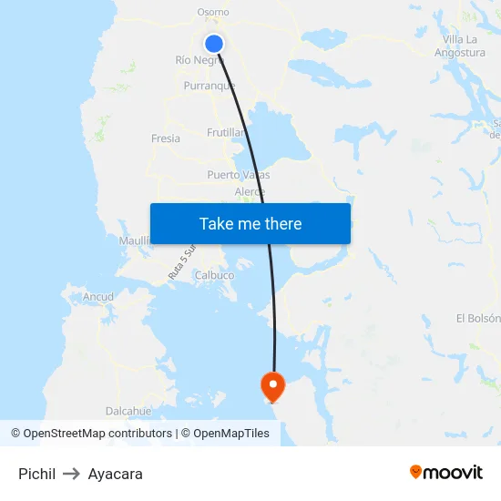 Pichil to Ayacara map