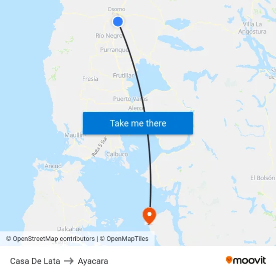Casa De Lata to Ayacara map